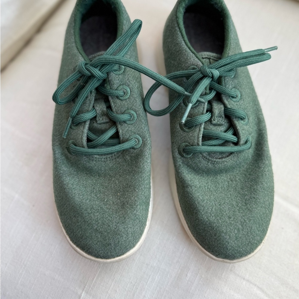 Allbirds Wool Runners merino wool color green lace up sneakers size 8 - Picture 3 of 8